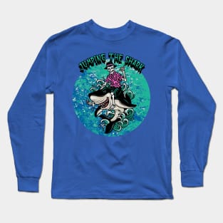 Jumping The Shark Graphic Long Sleeve T-Shirt